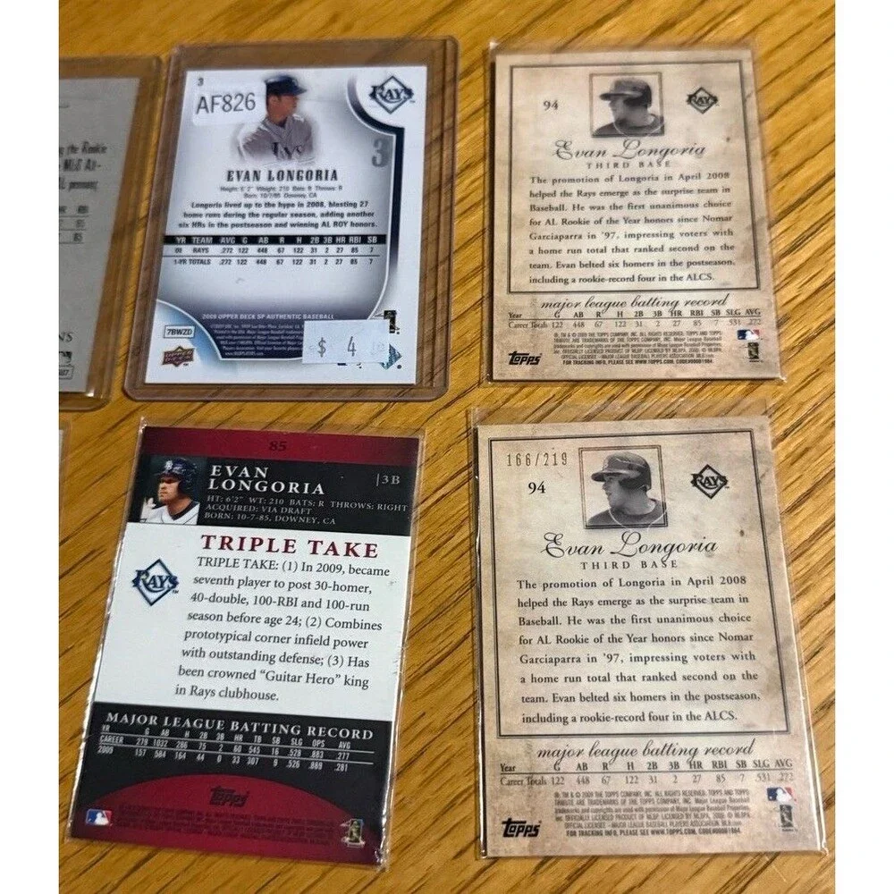 Evan Longoria Cal Ripken Robinson Cano Hank Majeski Topps UD Lot 11 Cards